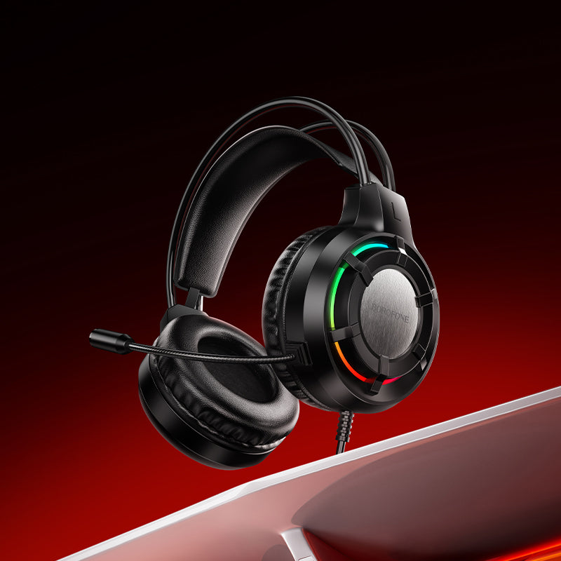 Borofone BO112 Gaming Headphones Headset 50mm Speaker, RGB Lights, HiFi Stereo, Microphone Borofone BO112 Gaming Headphones Headset 50mm Speaker, RGB Lights, HiFi Stereo, Microphone
